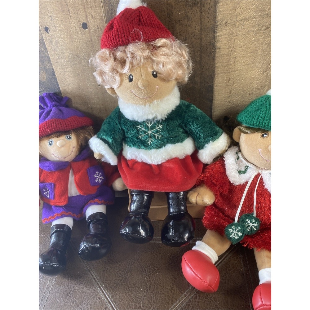 Lot of 3 Vintage 2001 Commonwealth Christmas Holiday Snowflake Dolls Plush 12" - Picture 6 of 16